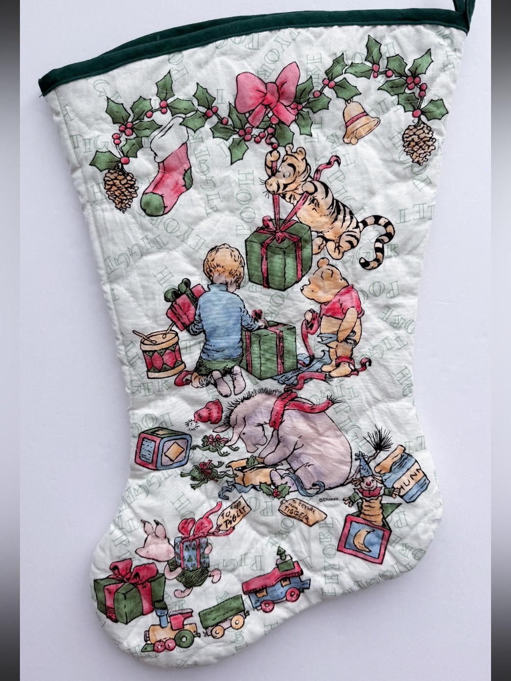 Vtg Classic Winnie The Pooh Quilted Christmas Stocking Gayla Canada Eeyore - Picture 4 of 14